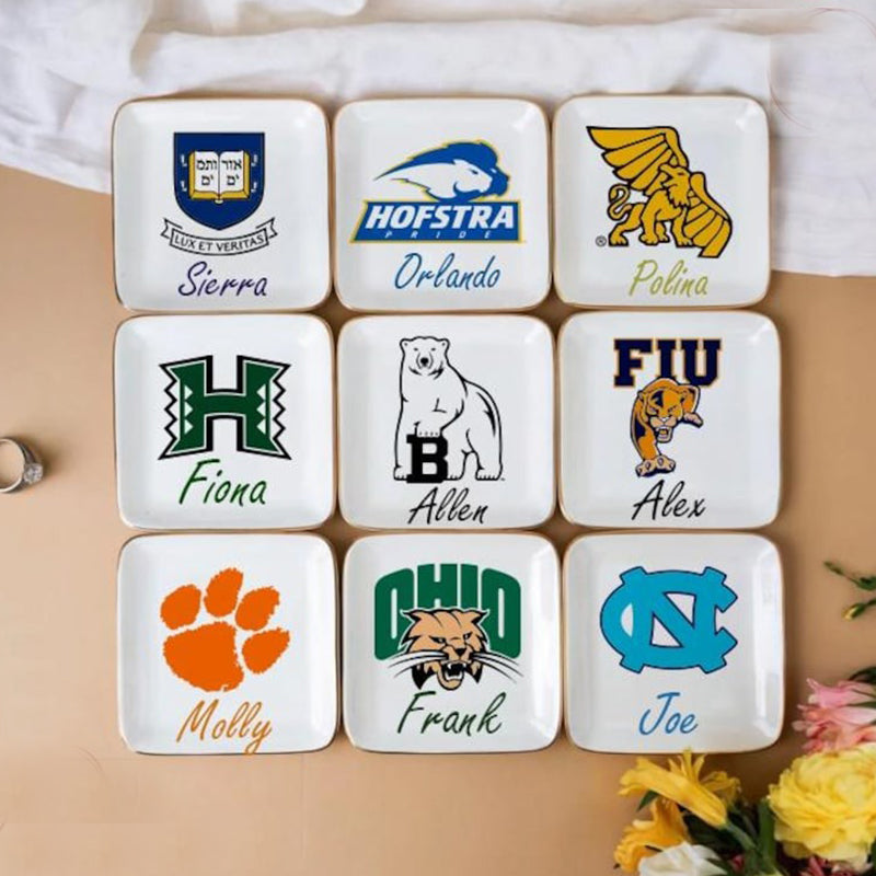 University custom trinket ring dish dorm decor graduation University jewelry