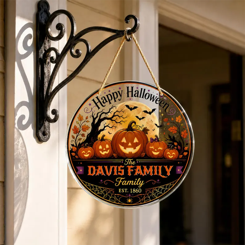 Custom Halloween Pumpkin Family Ornament