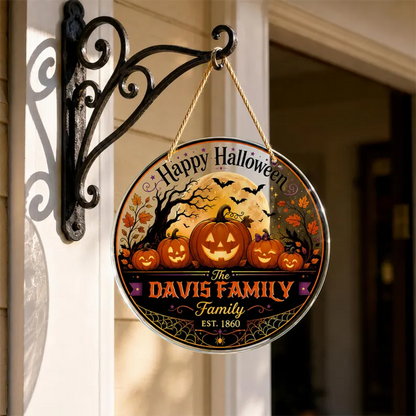 Custom Halloween Pumpkin Family Ornament