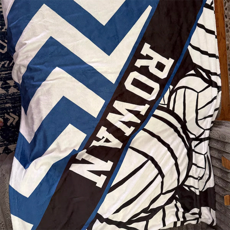 Volleyball Chevron - Name Personalized Blanket with Multiple Styles