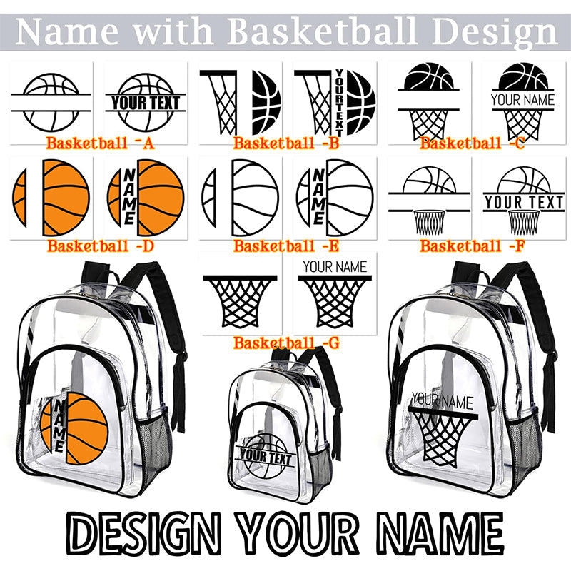 Personalized Clear Backpack Custom Name PVC Transparent Backpacks