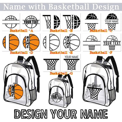 Personalized Clear Backpack Custom Name PVC Transparent Backpacks