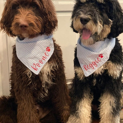 Embroidered Personalized Dog Bandana  Custom Tie On