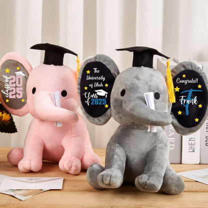 Personalized Graduation Elephant,Graduation Elephant Stuffed Anima,University Class of 2025 Gift