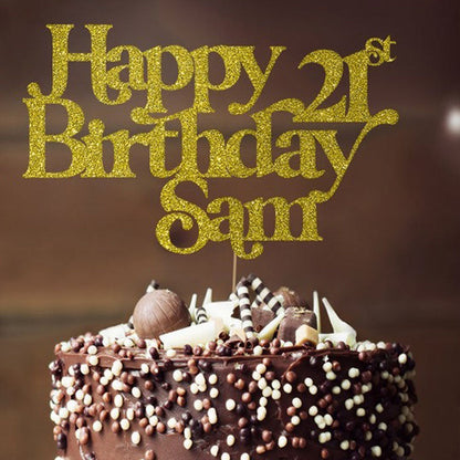 Personalised Glitter Cake Topper