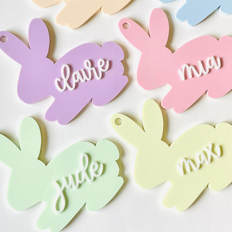 Easter Basket Tags, Acrylic Easter Tags, Custom Name Basket Tags, Personalized Bunny Tags