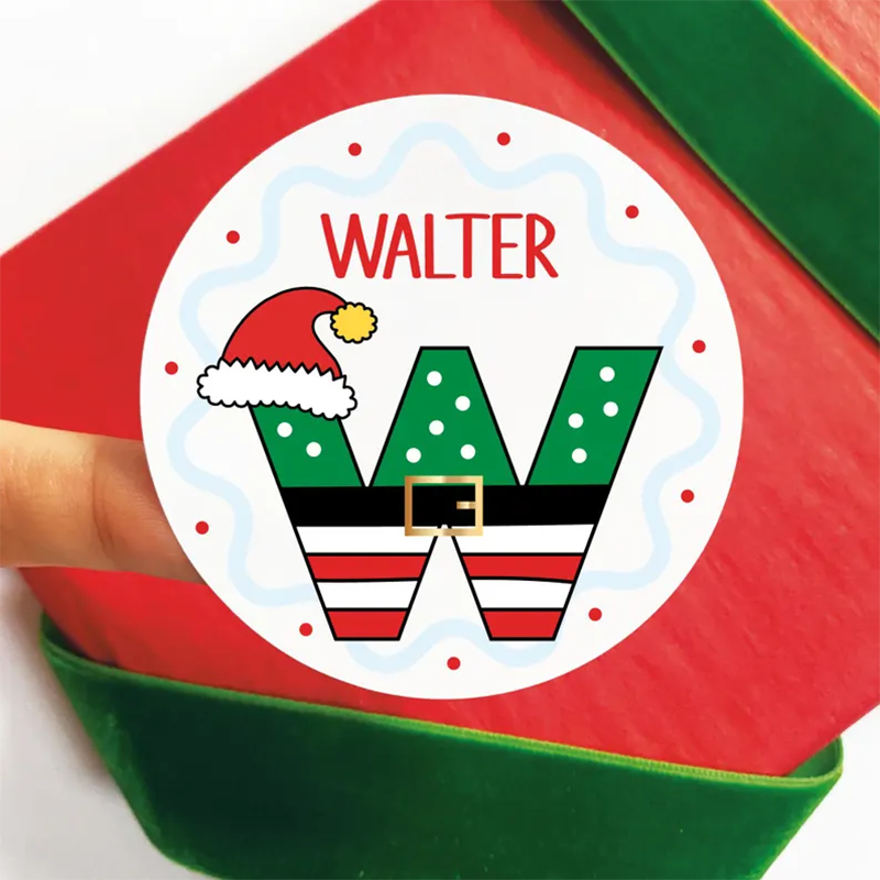 Personalized Christmas Name Tags, Kids Xmas Lights Gift Tags