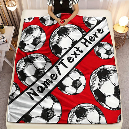 Customizable Football Pattern Throw Blanket