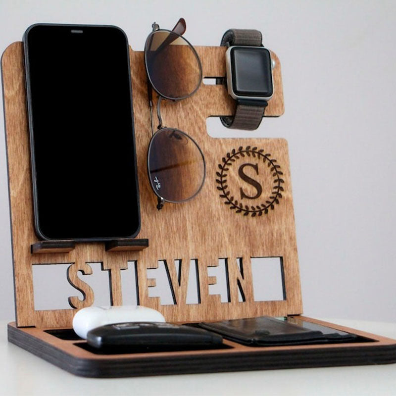 Personalized Book Holder, Custom Book Stand, Personalized Docking Station Men, Gift for Men