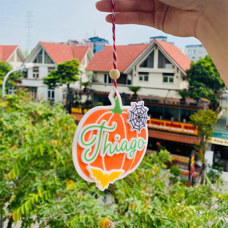 Personalized Pumpkin Basket Tags, Halloween Basket Tag