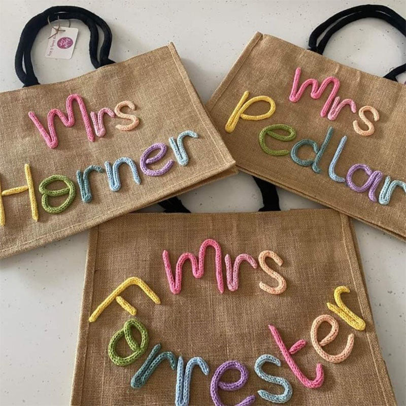 Teacher Bag l Teacher Gift l Book Bag l Personalised Jute Bag