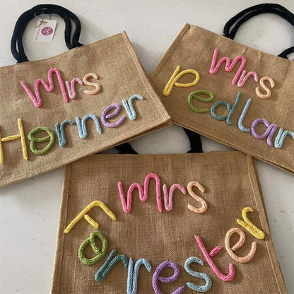 Teacher Bag l Teacher Gift l Book Bag l Personalised Jute Bag