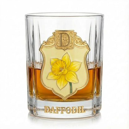 Personalized Birth Flower Whiskey Glass