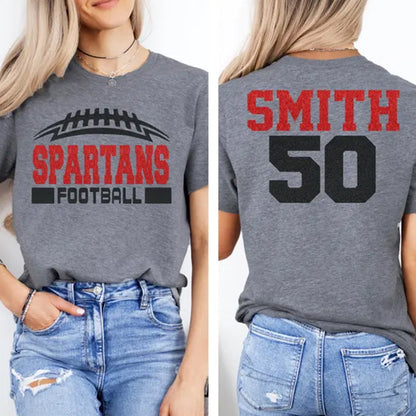 Football Glitter Shirt| Football Spirit Wear | Glitter Football T-Shirt