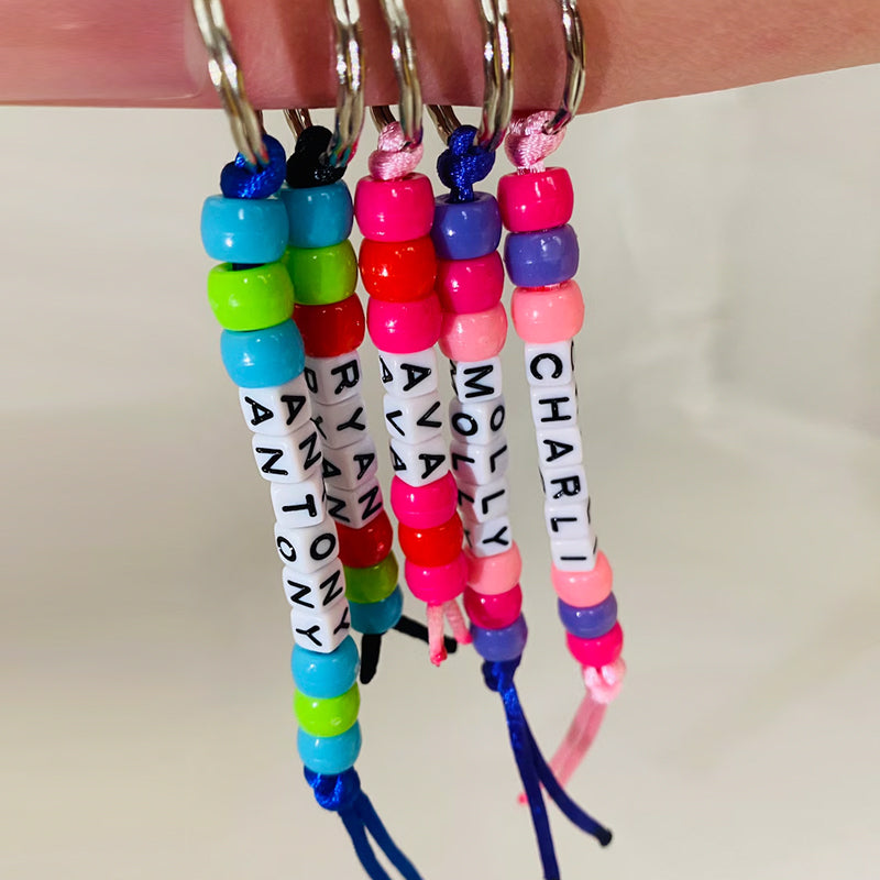 Personalised bead keychain, Personalised gift