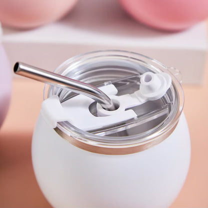 Personalized Mini Round Tumbler with Lid and Straw