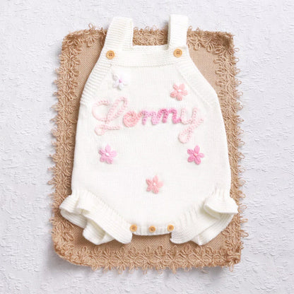 Personalized Baby Girl Romper, Custom Baby Name Romper
