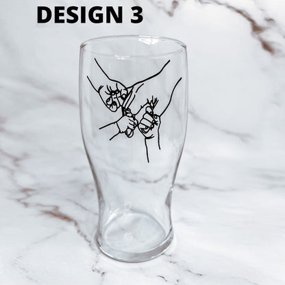 Fathers day personalised beer glass