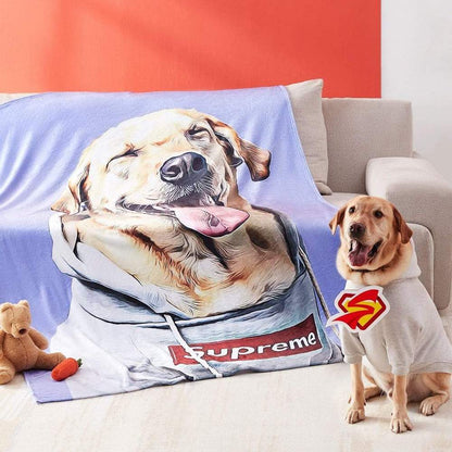 Pet Memorial Gifts Custom Printed Blanket-Photo Blanket Dog Blanket