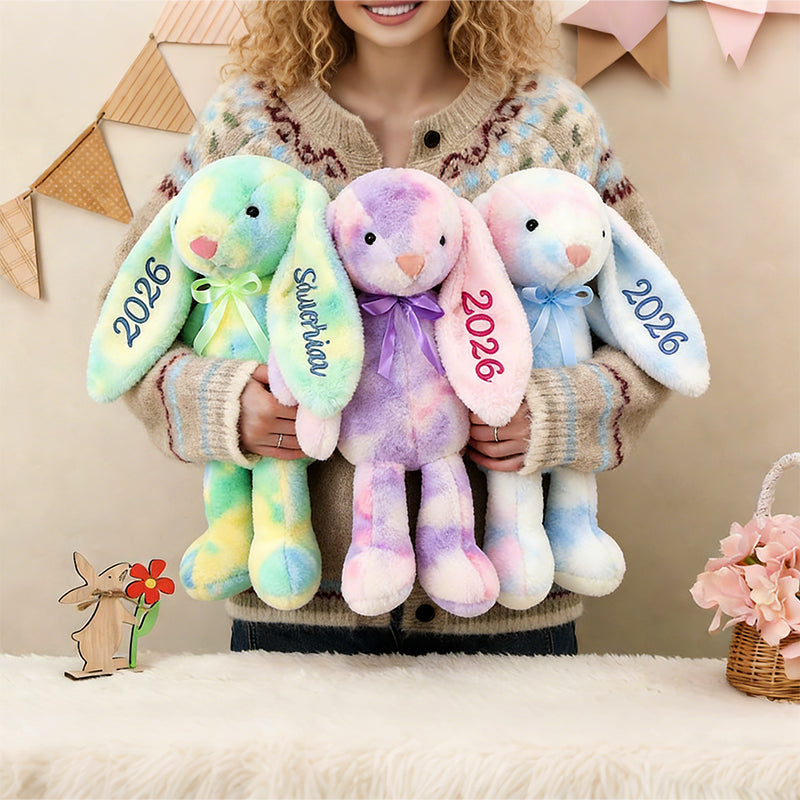 Personalized Easter Embroidered Plush Bunny Toy