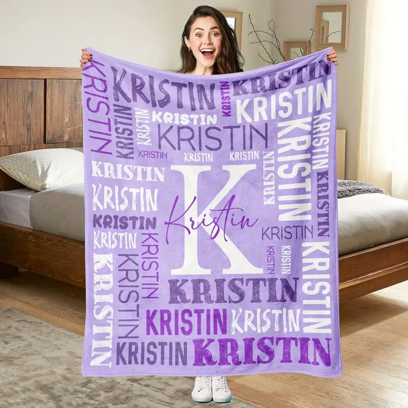 Custom Name Soft Fleece Throw Blanket