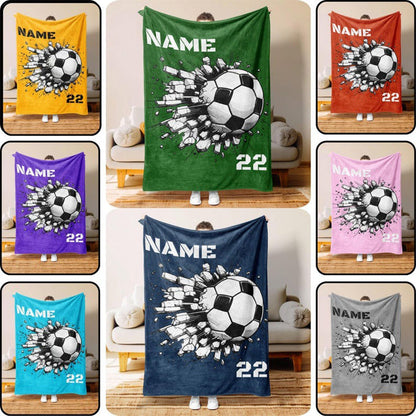 Personalized Soccer Blanket Personalized, Custom Soccer Blanket