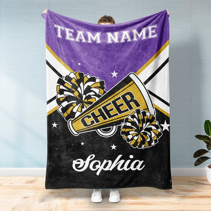 Personalized Cheerleading Blanket with Custom Name & Team Colors