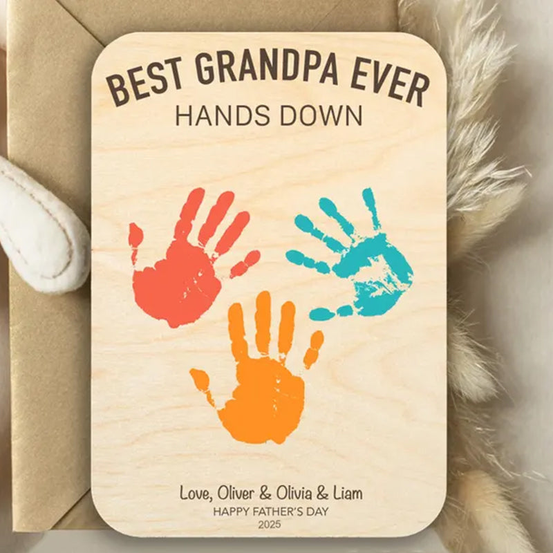 Fishing Handprint Sign, DIY Handprint Sign, Personalized Gift from Kids