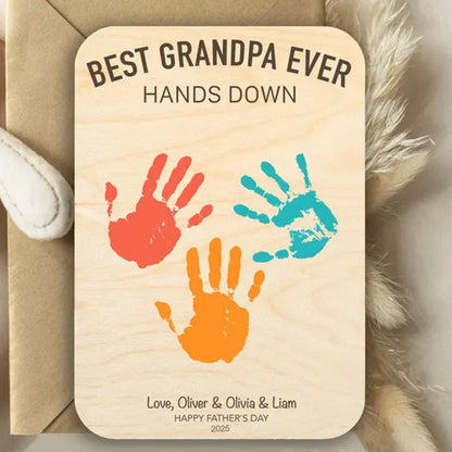 Fishing Handprint Sign, DIY Handprint Sign, Personalized Gift from Kids