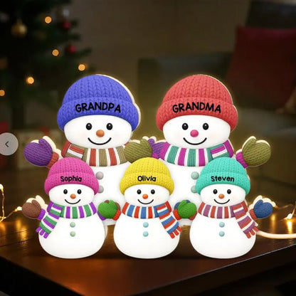 Christmas Grandma Grandkids Snowman Together Personalized LED Light Box