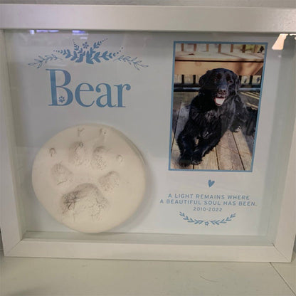 Pet Memorial Paw Print Holder Shadow Box