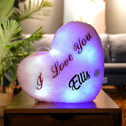 Light Up Heart Plush Pillow, Heart Toy with Colorful Lights