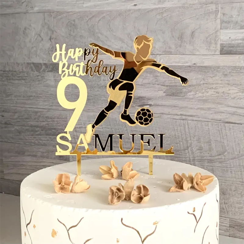 Custom Soccer Cake Topper – Personalized Name & Age