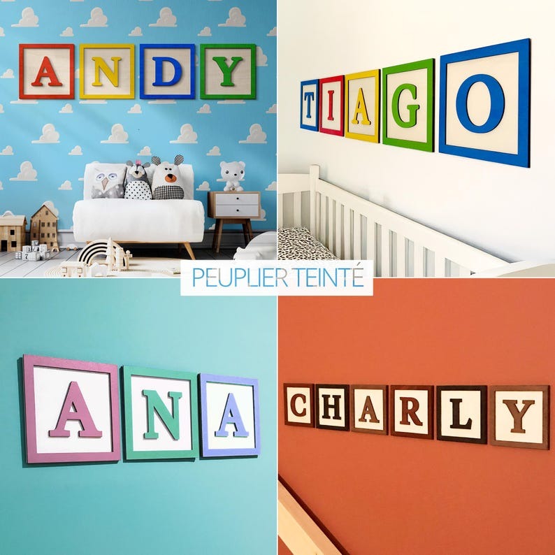 Wood Block Nursery Letters, Baby Name, Individual Wood Letters