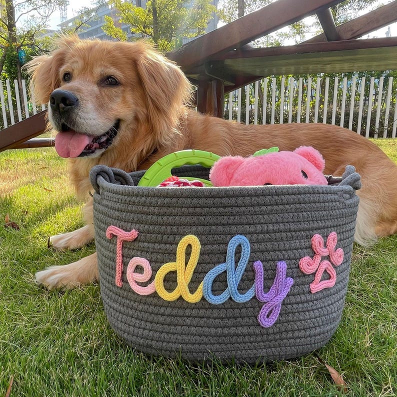 Personalized Basket | Pet Toy Box | Dog Toy Basket