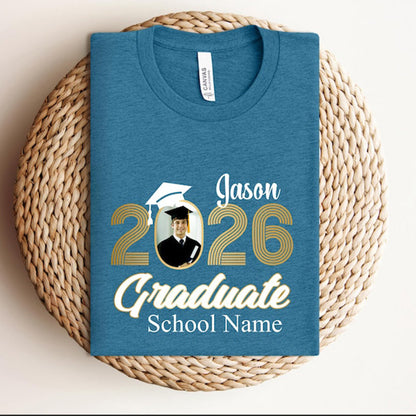Photo Graduation 2026 Shirts,Custom Graduation T-Shirt