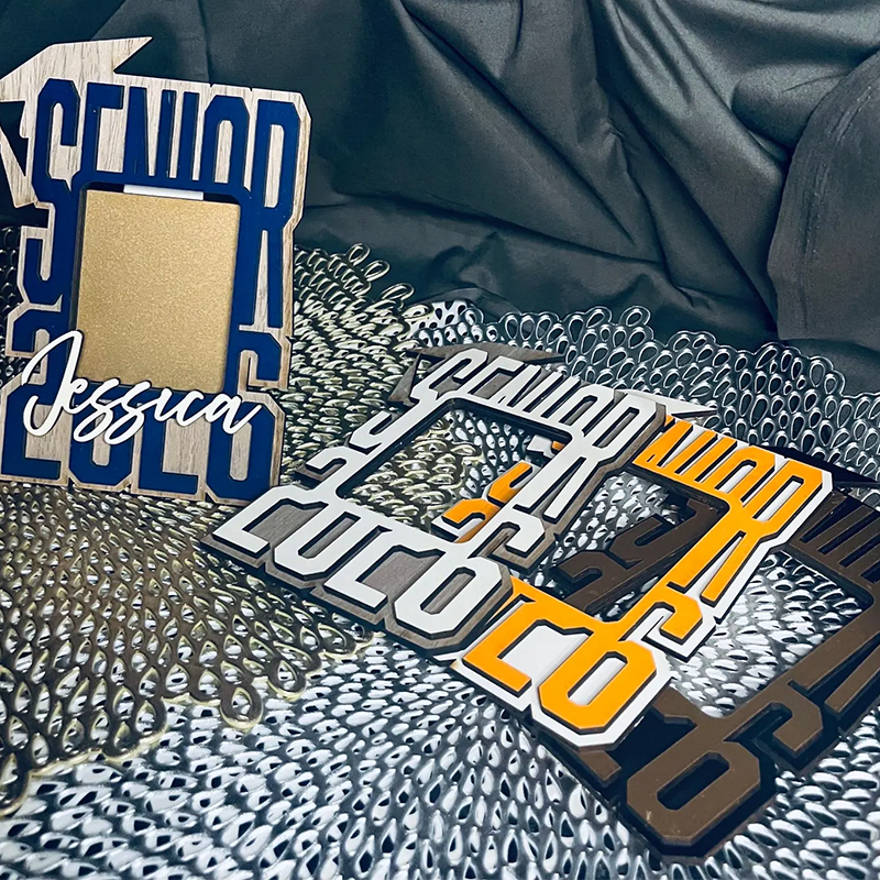 2026 Layered Wood Senior Photo Frame: Personalized Graduation Keepsake