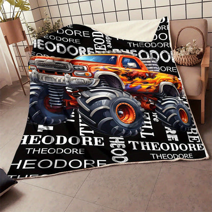 Customizable Monster Truck Flannel Blanket
