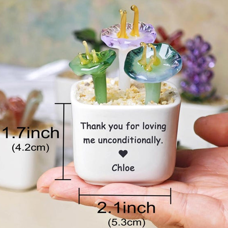Stained Glass Succulent Cactus, Custom Potted Plant Figurine, Teacher Appreciation Gift