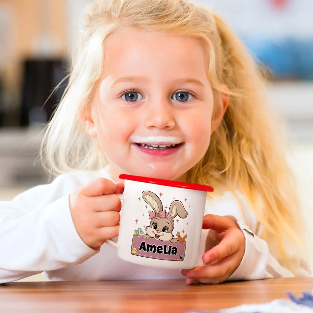 Personalized Bow Hat Easter Bunny 12 oz