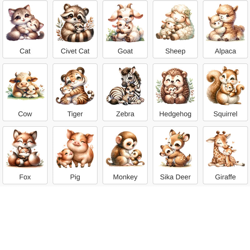 Personalized Happy 1st Mother's Day Cute Animal Heart