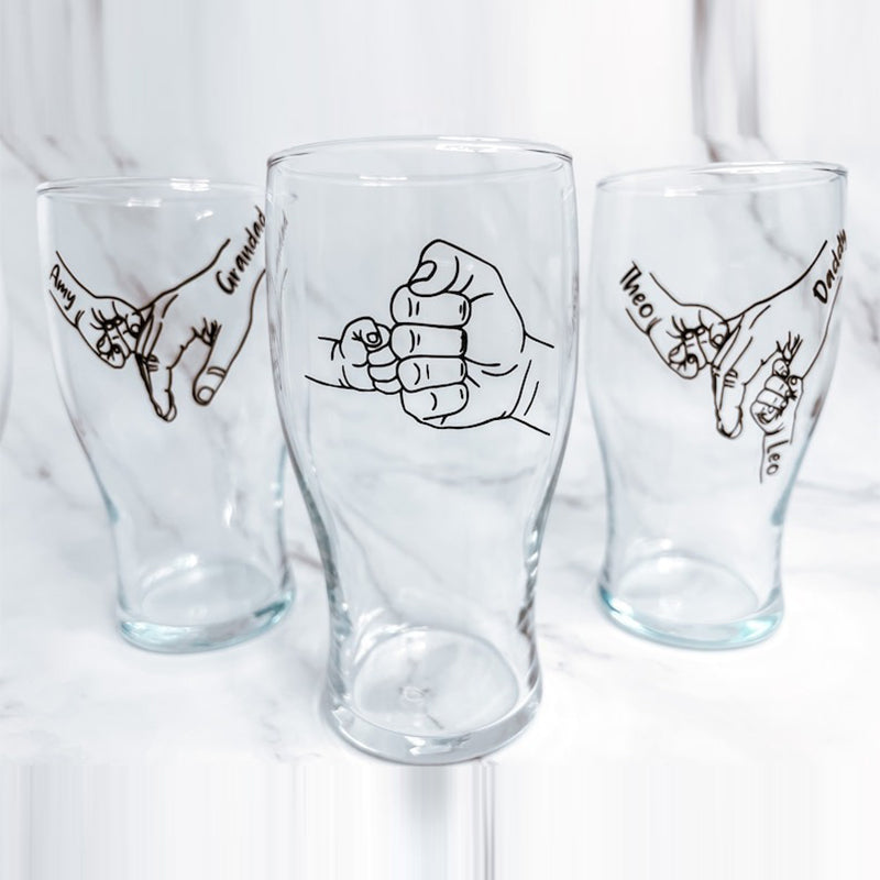 Fathers day personalised beer glass