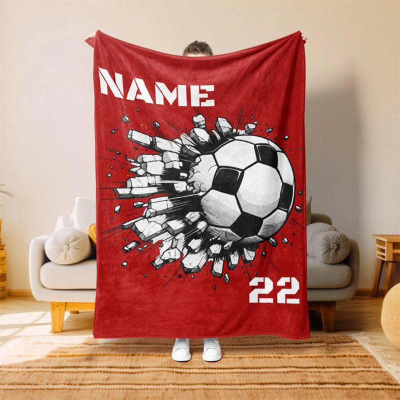 Personalized Soccer Blanket Personalized, Custom Soccer Blanket