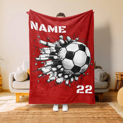 Personalized Soccer Blanket Personalized, Custom Soccer Blanket