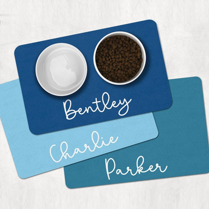 Personalized Pet Food Placemat | Custom Name Dog & Cat Feeding Mat
