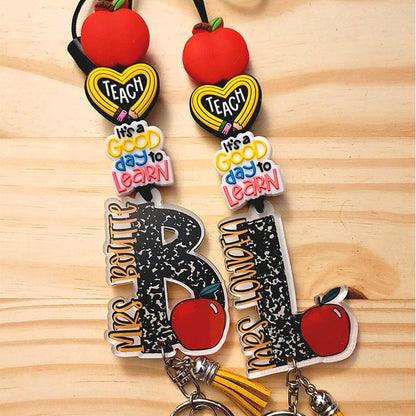 Personalized Teacher Lanyard | Custom School Theme Beaded Lanyard