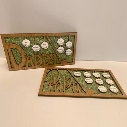 Personalized Dad or Grandpa Golf Sign | Fathers Day Golfing Gift for Daddy