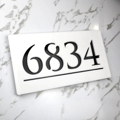 Laser Cut Matt White & Gold Mirror Personalised Door Numbers House Sign Plaques Number Laser Cut 3d Number
