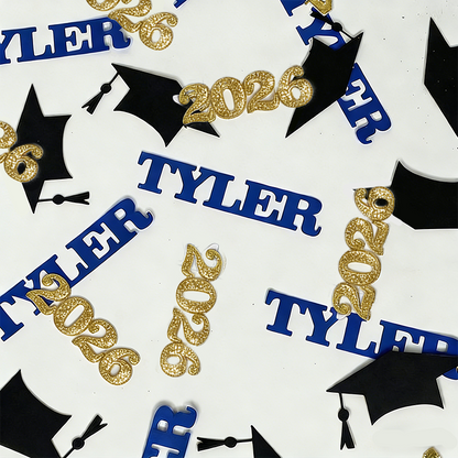 Graduation Confetti, Graduation Party Decor, Custom Name 60 Pieces