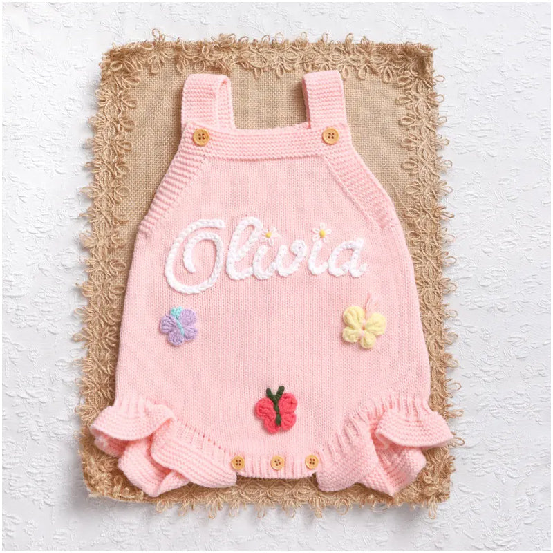 Personalized Baby Girl Romper, Custom Baby Name Romper